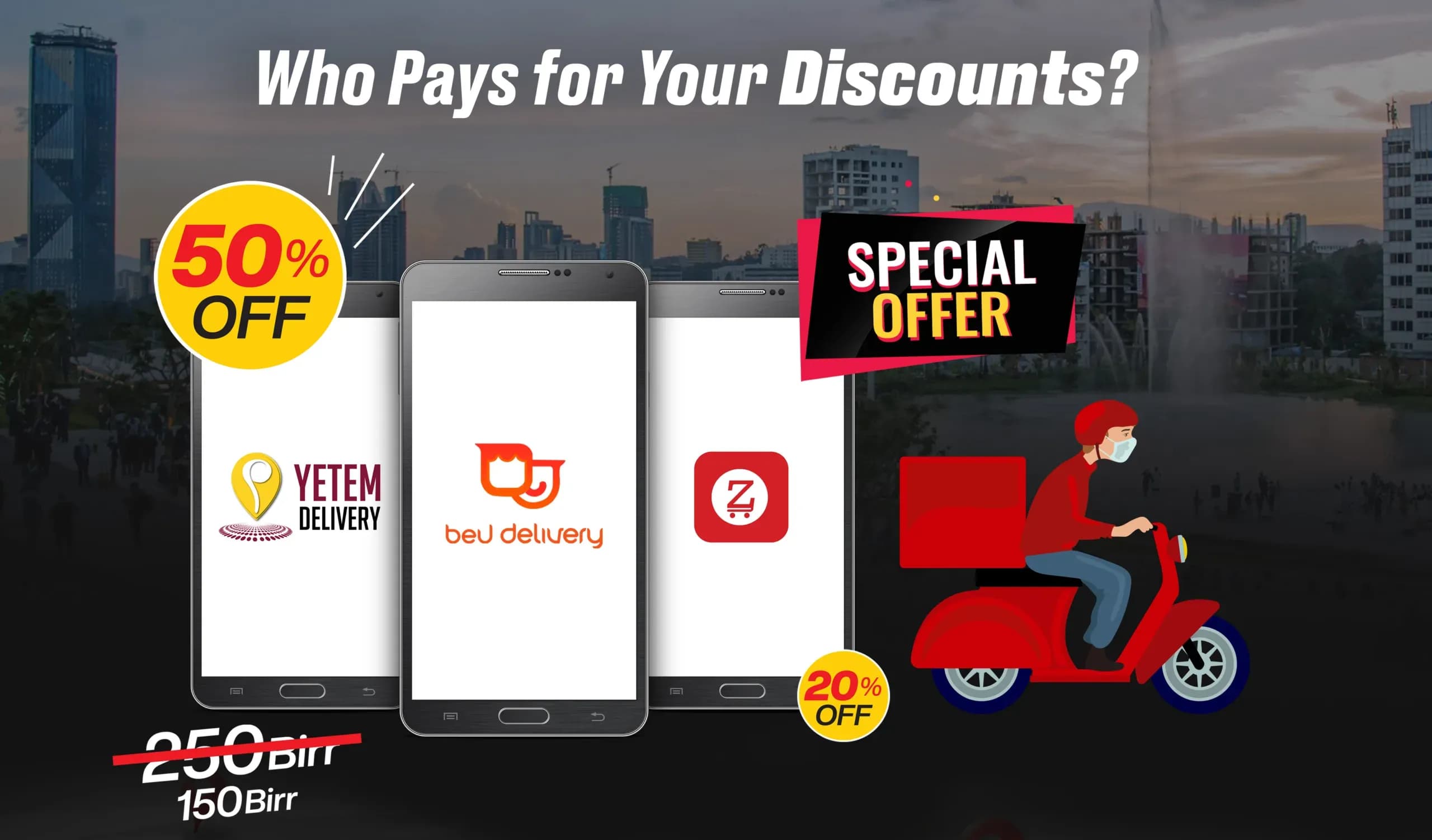 food delivery discounts in Addis Ababa